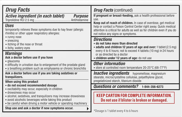 Flonase Nighttime Allergy Relief Tablets, Up to 6 Hours of Allergy Medicine - 36 Coated Tablets