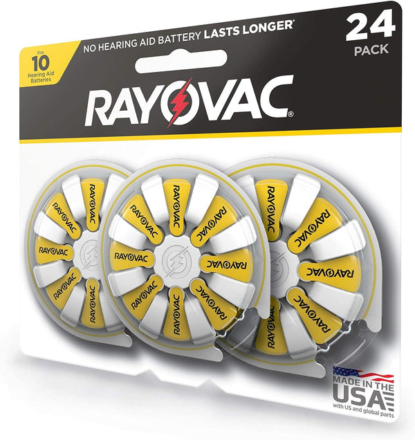 Rayovac Size 10 Hearing Aid Batteries (24 Pack), Size 10 Batteries