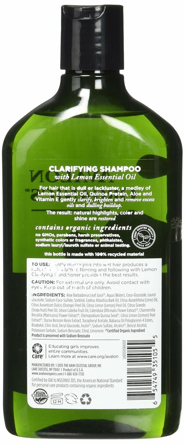 Avalon Organics Clarifying Shampoo Lemon with Shea Butter - 11 fl oz