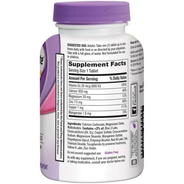 Caltrate 600 Plus D3 Plus Minerals Calcium and Vitamin D Supplement Tablets, Bone Health and Mineral Supplement for Adults - 120 Count (Packaging may vary)