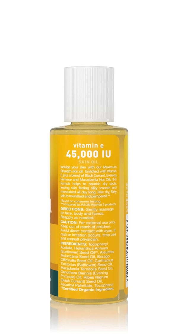 Jason Maximum Strength Skin Oil, Vitamin E 45,000 IU, 2 Oz
