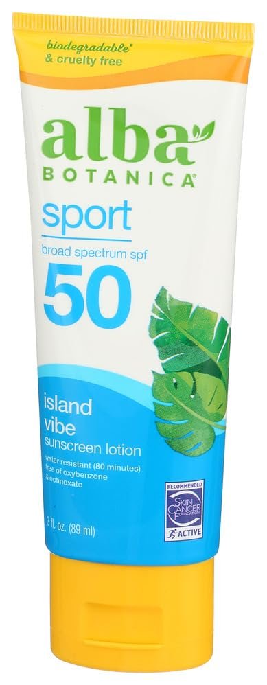 Alba Botanica, Sunscreen Sport Water Resistant SPF 50, 3 Fl Oz