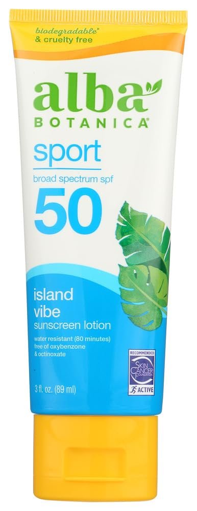 Alba Botanica, Sunscreen Sport Water Resistant SPF 50, 3 Fl Oz