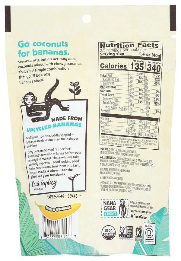 Barnana Organic Coconut Banana Bites, 3.5 OZ