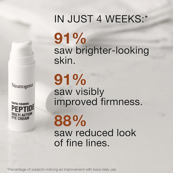Neutrogena Rapid Firming Peptide Eye Cream: Depuffing, Brightening, Hydrating, Fragrance-Free, 0.5 fl. oz