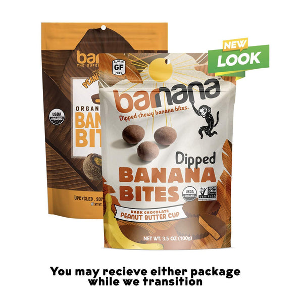 Barnana Organic Peanut Butter Cup Chewy Banana Bites, 3.5 Ounce Bag