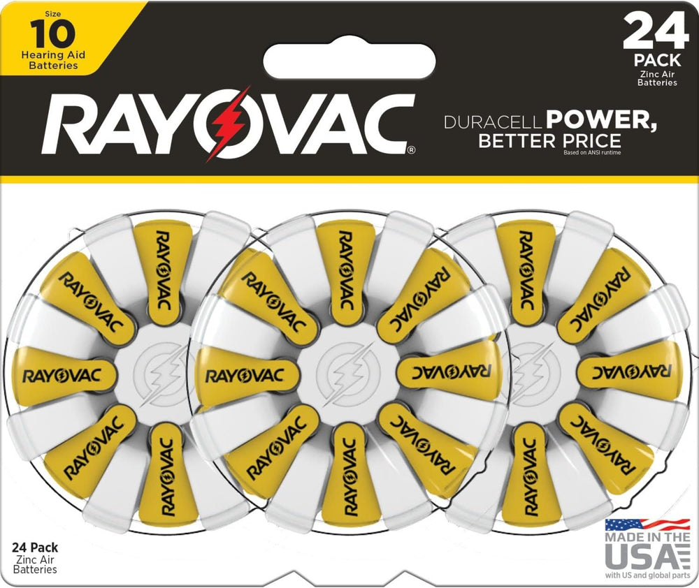 Rayovac Size 10 Hearing Aid Batteries (24 Pack), Size 10 Batteries