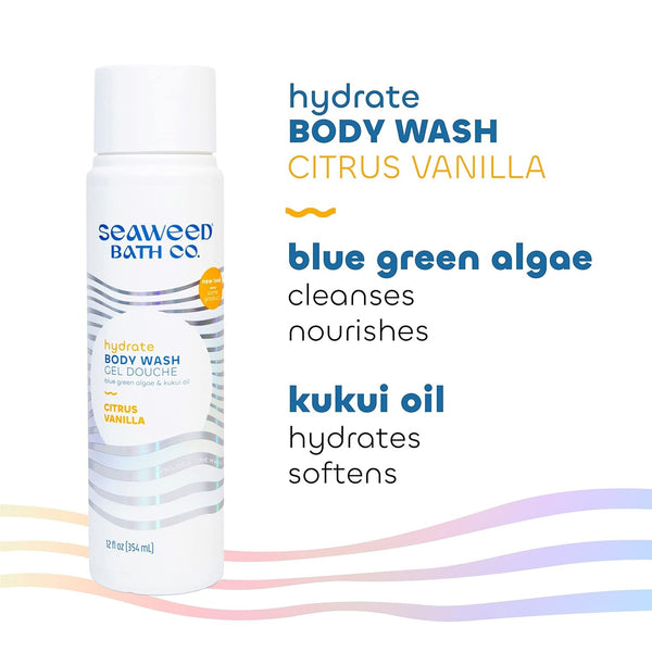 Seaweed Bath Co. Body Wash, Shower Gel for Men & Women, Vegan, Paraben Free, Sulfate Free, Cruelty Free
