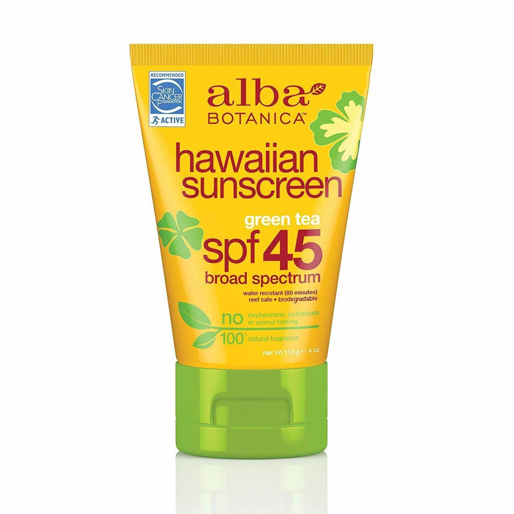 Alba Botanica Green Tea Hawaiian SPF 45 Sunscreen, 4 oz.