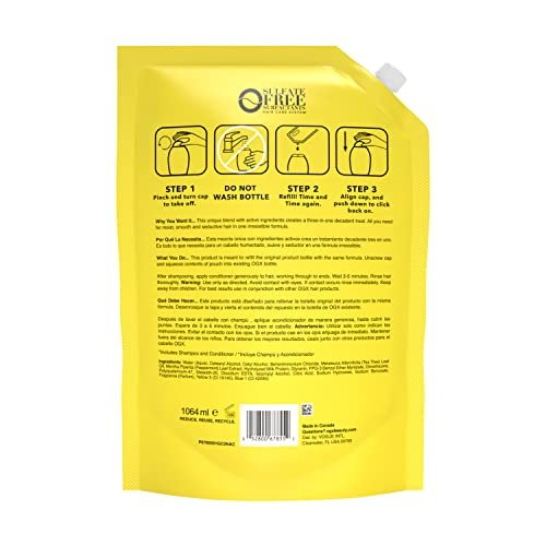 OGX Hydrating + Teatree Mint Conditioner Refill Pouch for Strong Healthy-Looking Hair, 36 Fl Oz