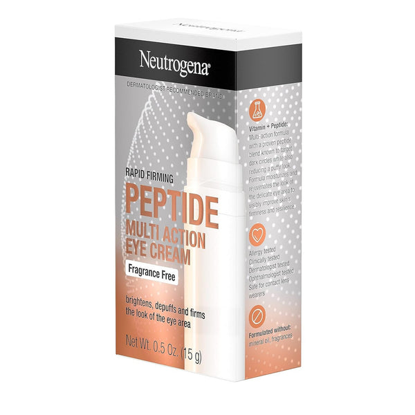Neutrogena Rapid Firming Peptide Eye Cream: Depuffing, Brightening, Hydrating, Fragrance-Free, 0.5 fl. oz