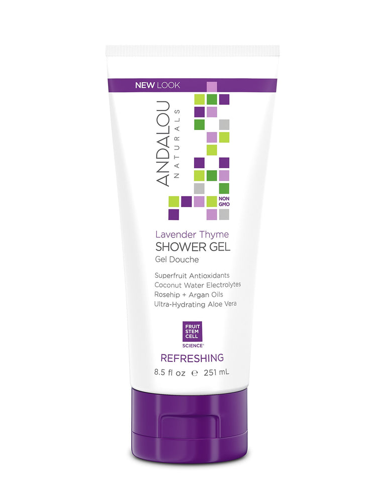 Andalou Naturals Mind & Body Refreshing Shower Gel, Lavender Thyme - 8.50 Oz
