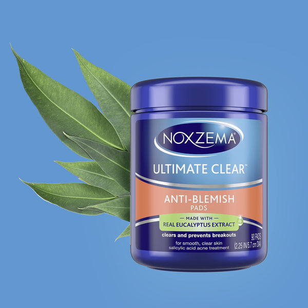 Noxzema Ultimate Clear Face Pads Clears & Prevents Acne Anti-Blemish Made with Over 60% Alcohol 90 Count
