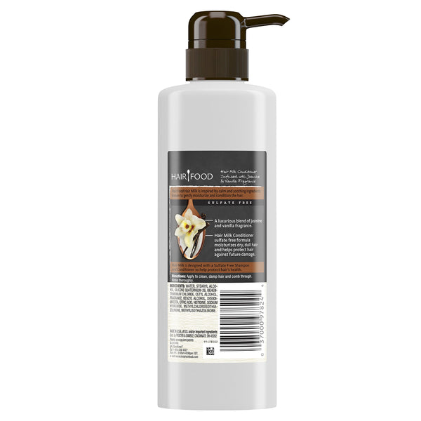 Hair Food Sulfate Free Hair Milk Shampoo Infused with Jasmine & Vanilla Fragrance, 17.9 fl oz