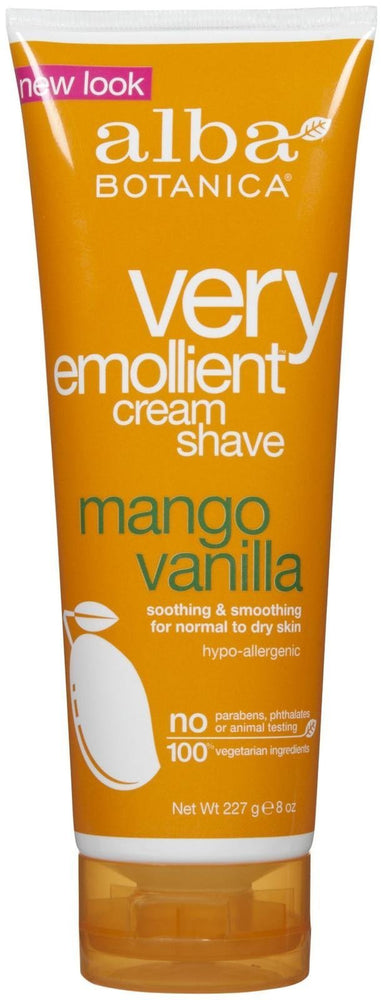Alba Botanica Moisturizing Cream Shave, Mango Vanilla - 8 oz