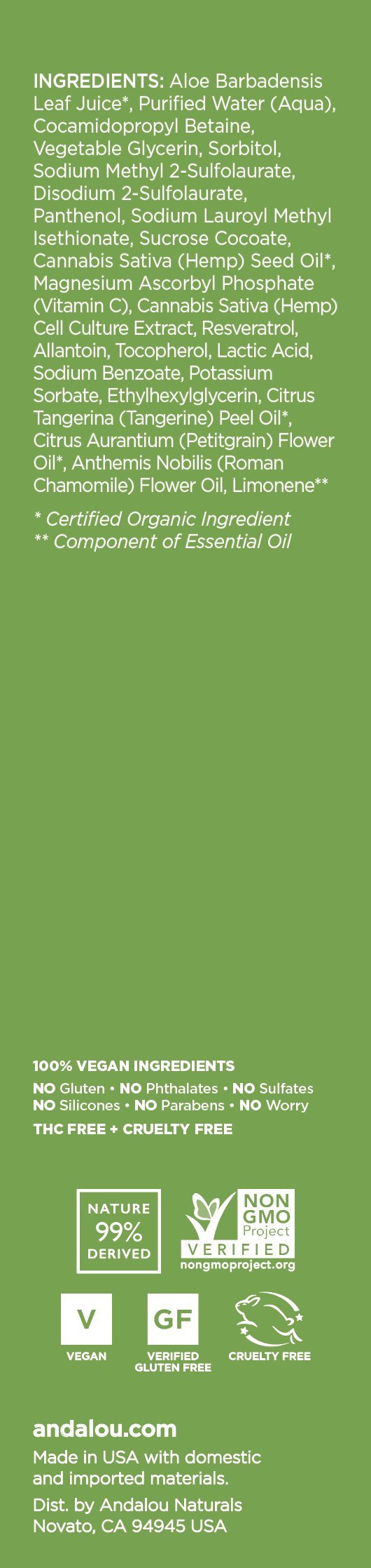 Andalou Naturals CannaCell Cleansing Foam, 5.5 Ounces