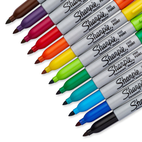 Sharpie Fine Point Permanent Marker,Assorted Classic,12-Count