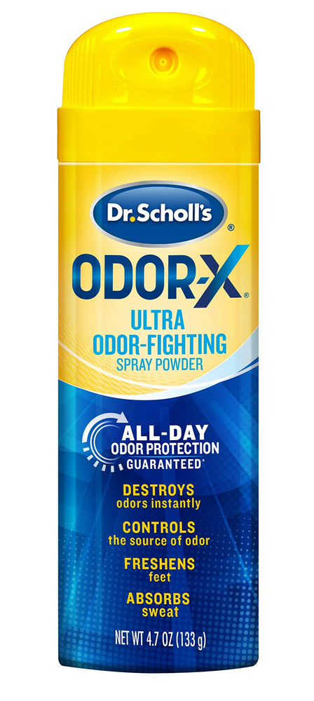 Dr. Scholl’s Odor-X ODOR-FIGHTING Spray Powder // All-Day Odor Protection and Sweat Absorption - Packaging May Vary