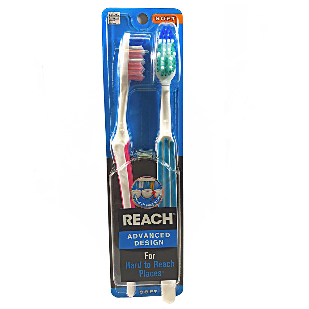 REACH Advanced Design Toothbrushes, Soft Full Head Value Pack 2 ea