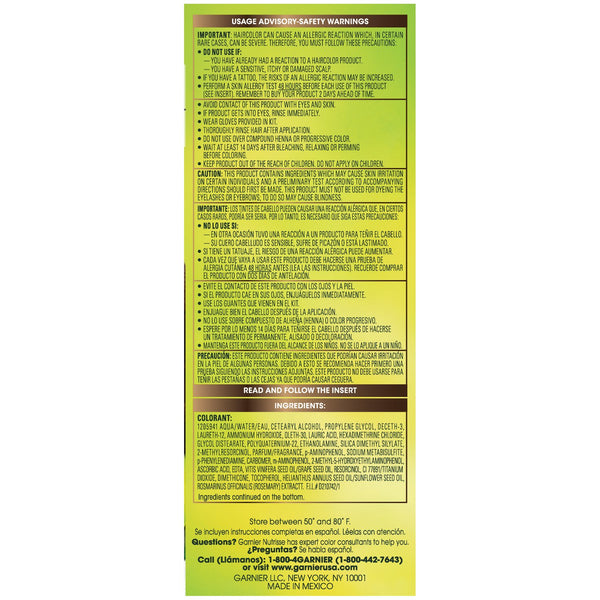 Garnier Nutrisse Nourishing Hair Color Creme, 43 Dark Golden Brown (Cocoa Bean) (Packaging May Vary),1 Count