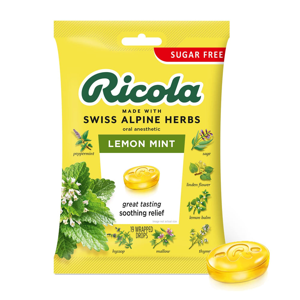 Ricola Sugar-Free Herb Throat Drops Lemon-Mint, 19 Drops
