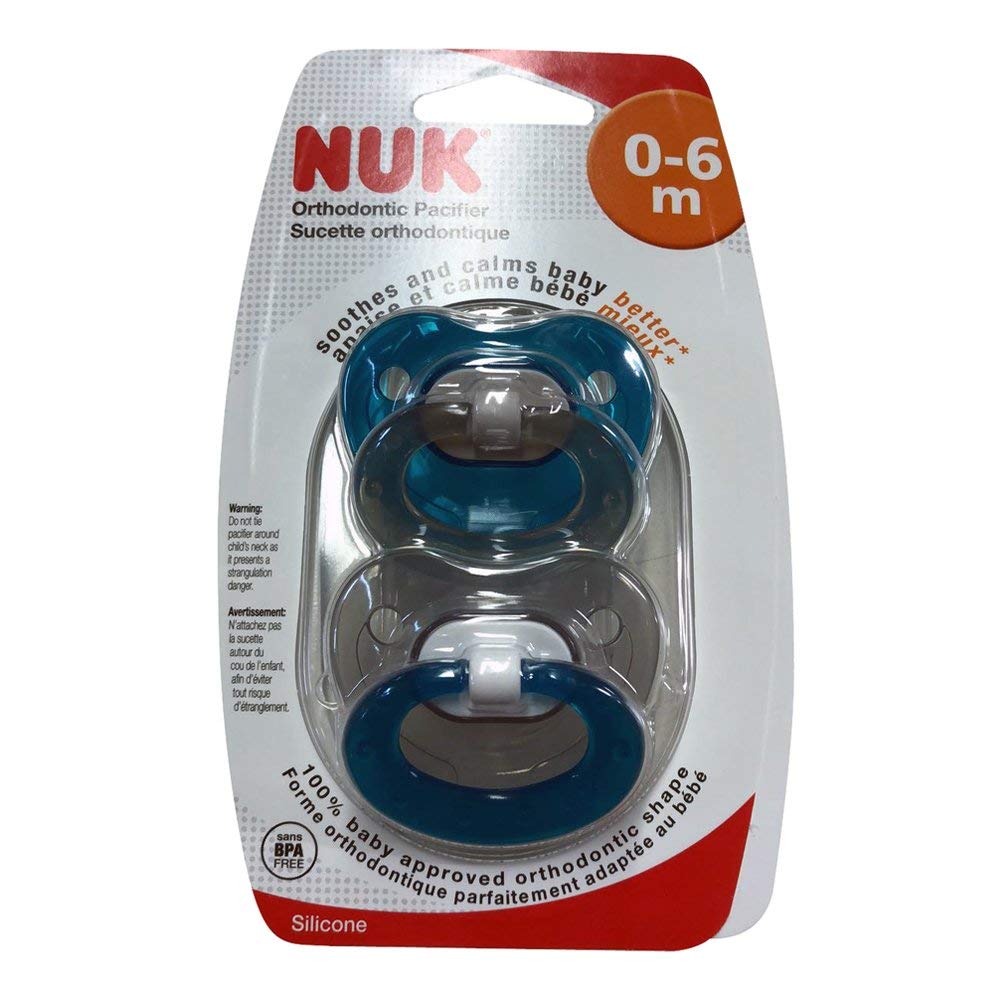 NUK Juicy Orthodontic Pacifier 0-6 Months 2 Ea Styles and colors May Vary