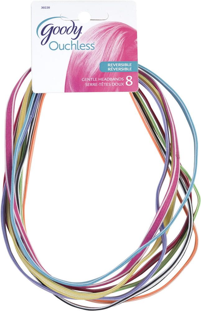 Goody, Ouchless Reversible Headbands , Assorted Colors, 0.10 oz. , 8 Count