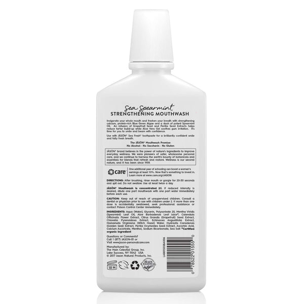 JĀSÖN Sea Fresh Strengthening Mouthwash, Spearmint, 16 Fl Oz
