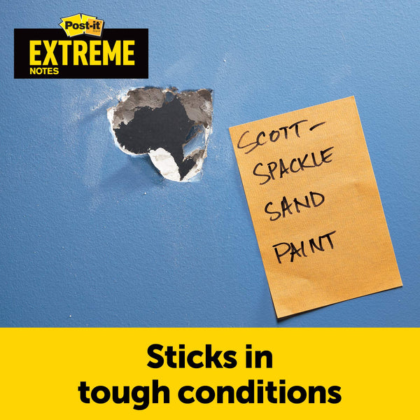 Post-it Extreme XL Notes, Works outdoors, Works in 0 - 120 degrees Fahrenheit, 100X the holding power, Orange, Yellow, Green, 25 Sheets per Pad, 9 Pads/Pack (EXT456-9CT)