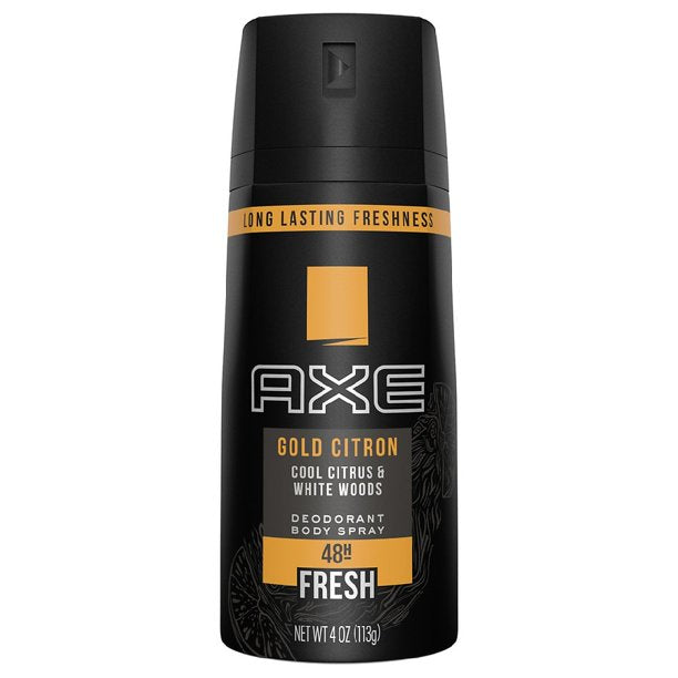 AXE Body Spray, Gold Citron Citrus+White, 4oz