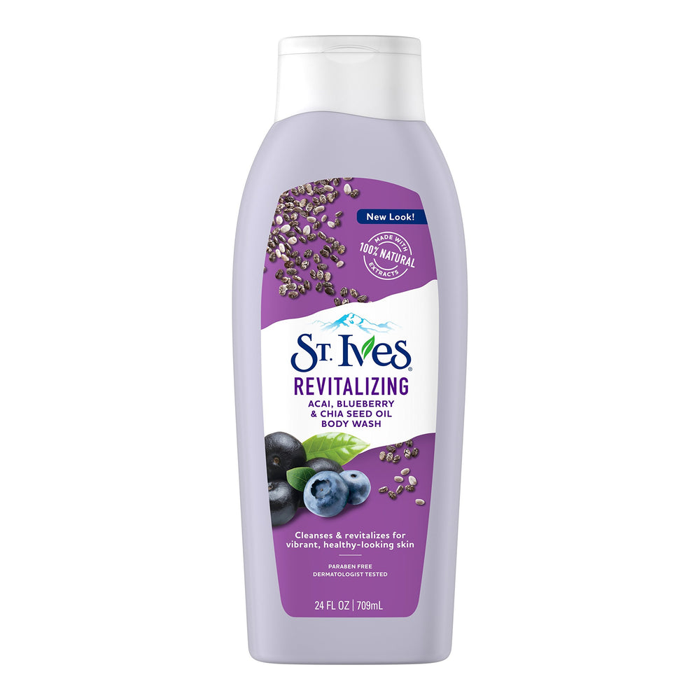 St. Ives Revitalizing Acai, Blueberry & Chia Seed Oil Body Wash - 24oz