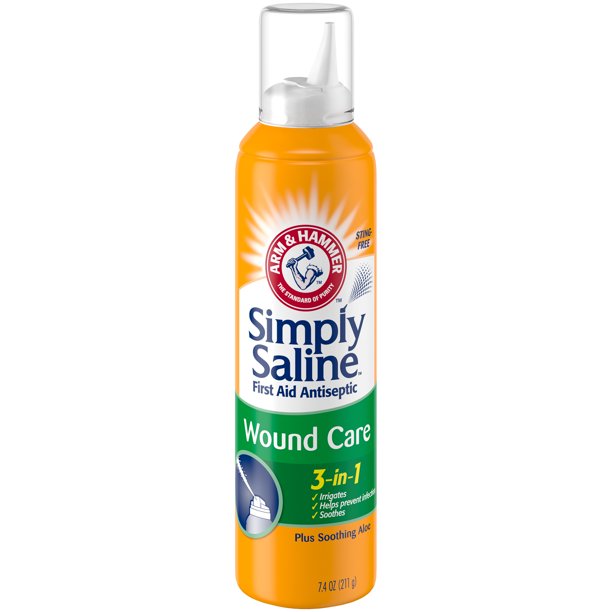 Arm & Hammer Simply Saline First Aid Antiseptic Wound Care, 3-in-1, 7.4 OZ