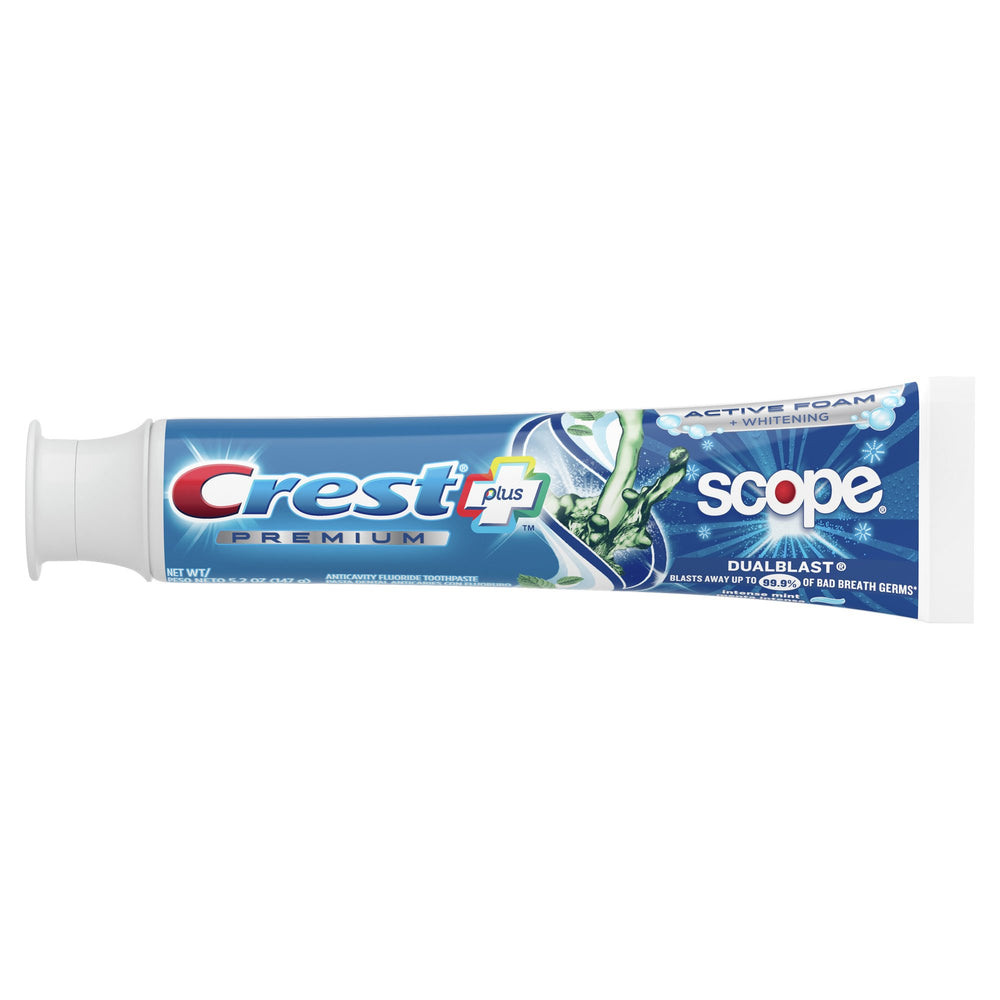 Crest Premium Plus Scope Dual Blast Toothpaste, Mint Flavor, 5.2 oz