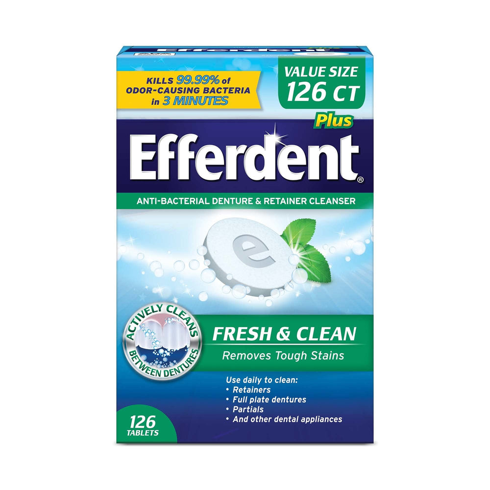 Efferdent Denture Cleanser Tablets, Fresh & Clean, 126 Tablets