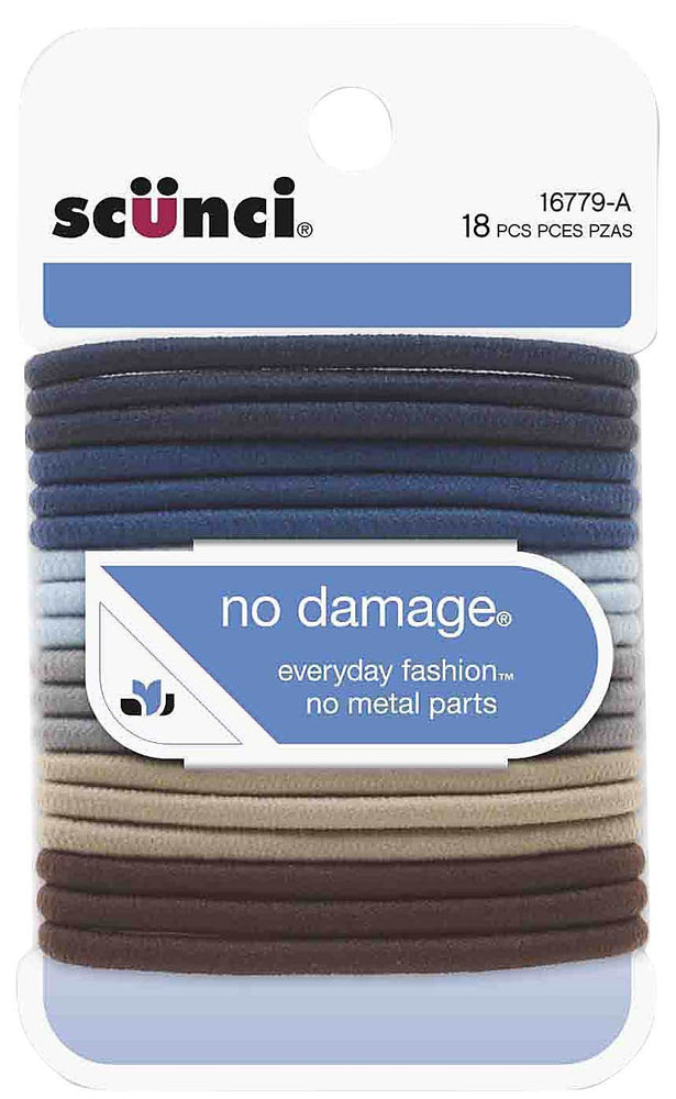 No Damage Elastic Hair Bands, Denim 18 Counts