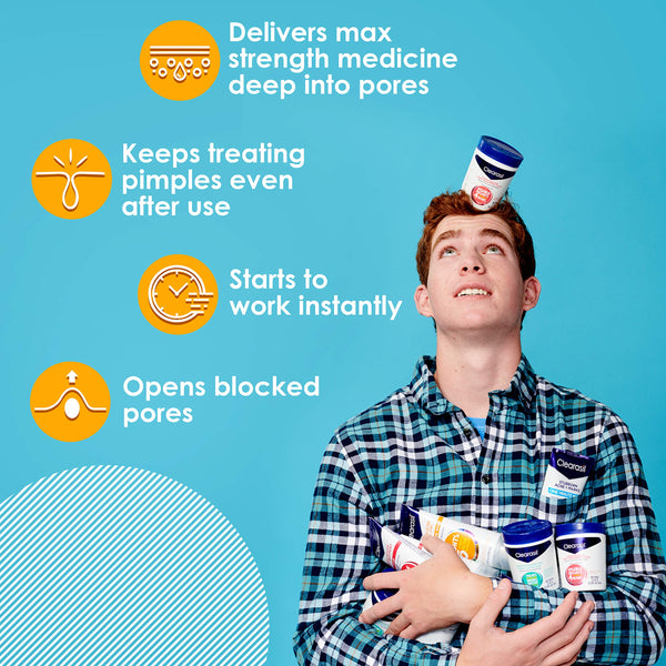 Acne Treatment Facial Cleansing Pads- Clearasil Rapid Rescue Deep Treatment Pads with Salicylic Acid Acne Medication, 90 Count