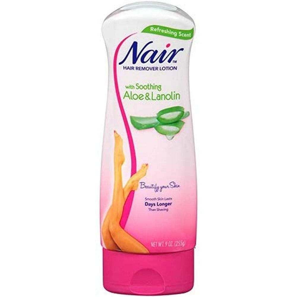 Nair Hair Aloe & Lanolin Hair Removal Lotion with Soothing Aloe & Lanolin, 9 Ounce