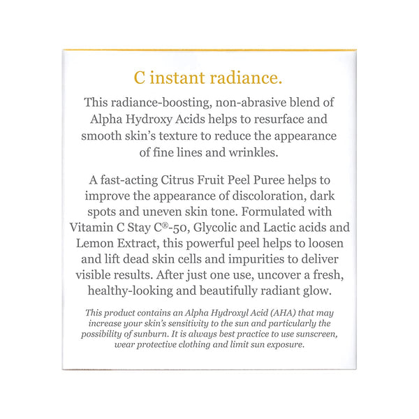 Derma E Vitamin C Instant Radiance Citrus Facial Peel, Resurface Skin, Non-Abrasive Peel, Smooth Skin's Texture