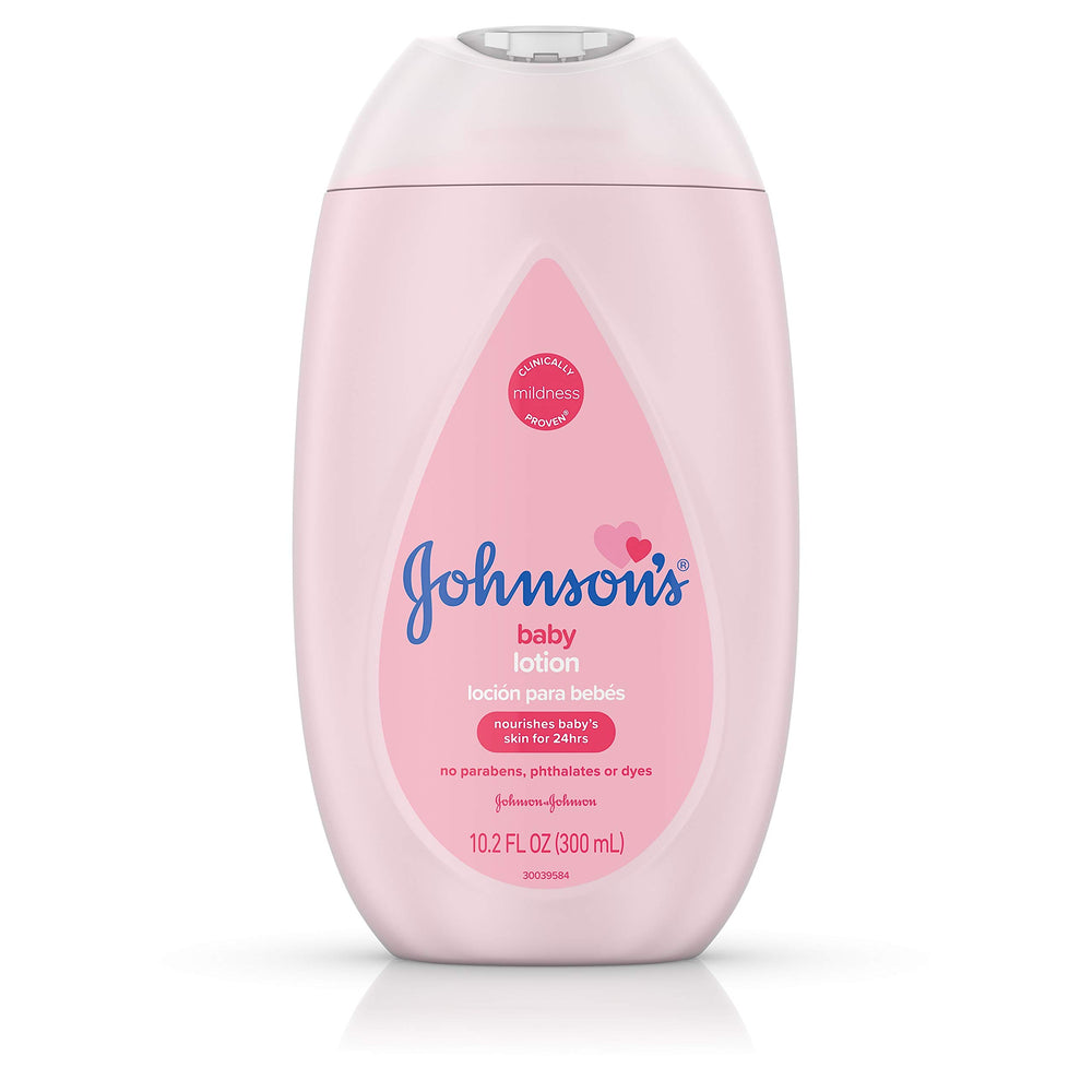 Johnson's Moisturizing Pink Baby Lotion with Coconut Oil, Hypoallergenic, 10.2 fl. oz