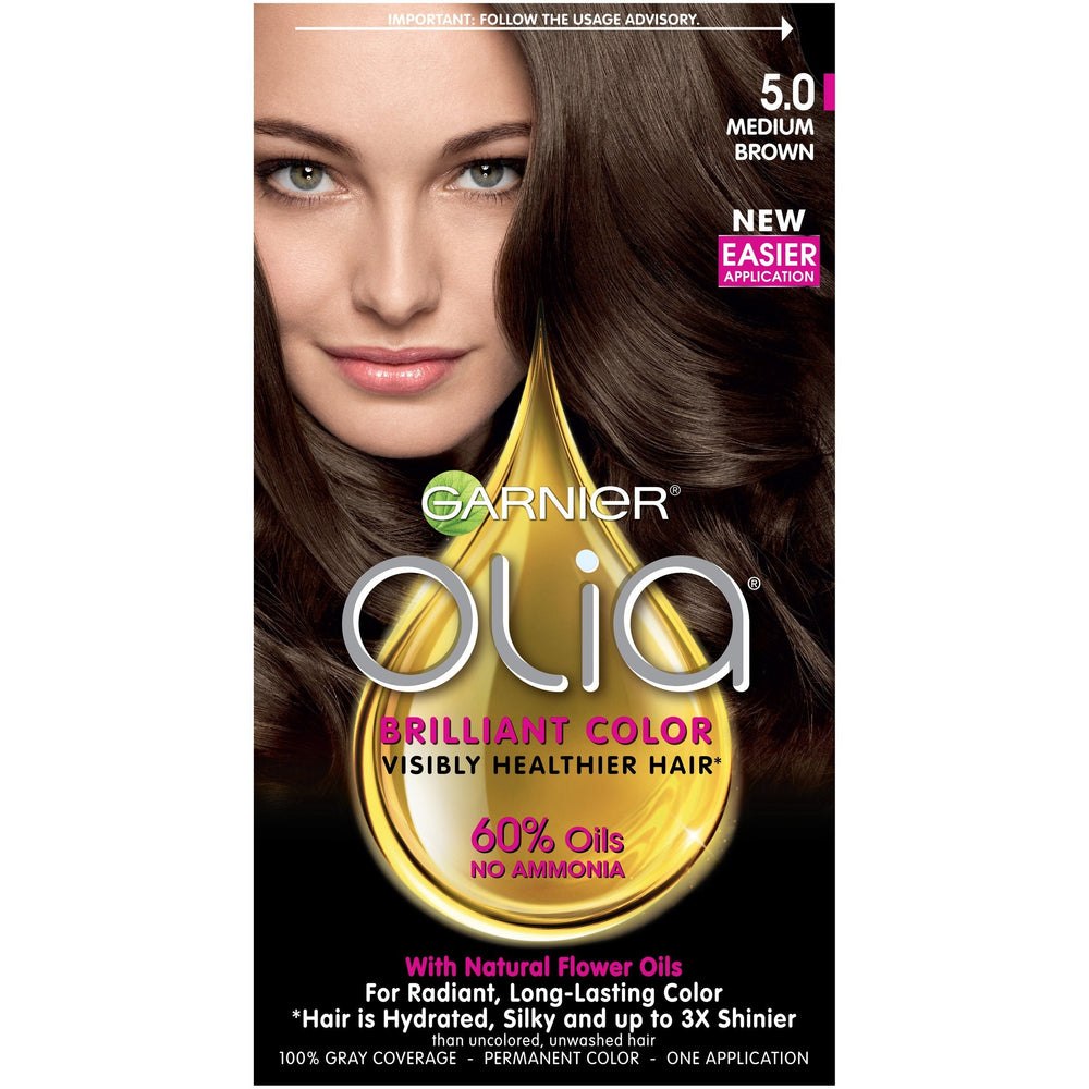 Garnier Olia Oil Powered Permanent Color, Medium Brown [5.0] 1 ea