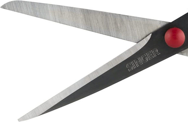 SINGER Fabric Scissors with Comfort Grip, 1-pack, Red & White