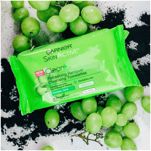 Garnier SkinActive Clean+ Refreshing Makeup Remover Wipes, 25 Wipes, 3 Count (Packaging May Vary)