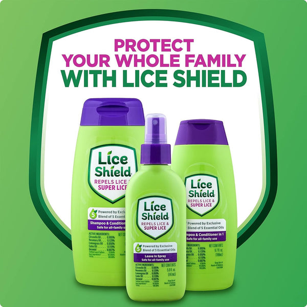 Lice Shield Shampoo & Conditioner in 1, Repels Lice and Super Lice, 10 fl oz