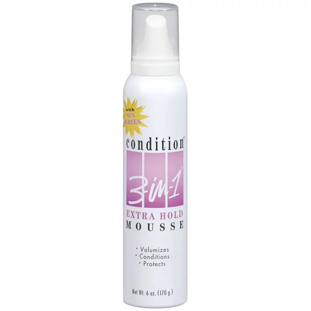 Condition 3-in-1 Mousse Extra Hold with Sunscreen, 6 Oz