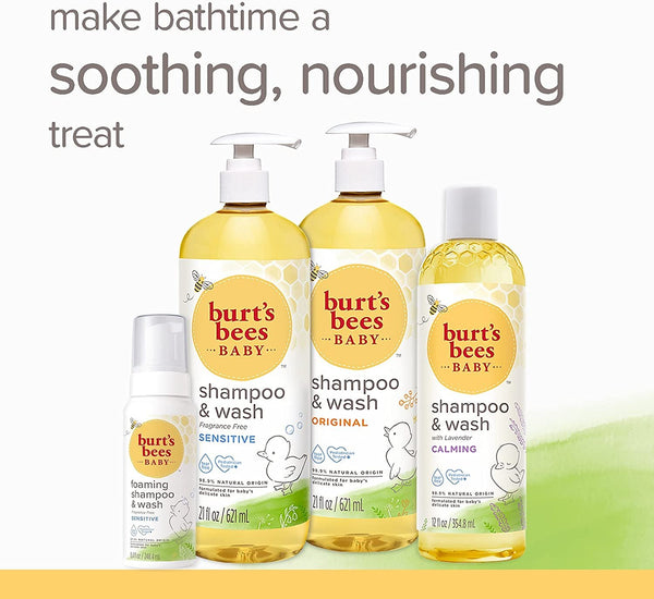 Baby Shampoo & Wash, Burt's Bees Tear Free Soap, Natural Baby Care, Original, 21 Ounce (Packaging May Vary)