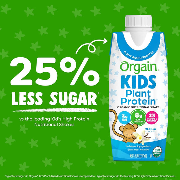 Orgain Orgain Organic Kids Nutritional Vegan Plant Protein Shake Pack of 12