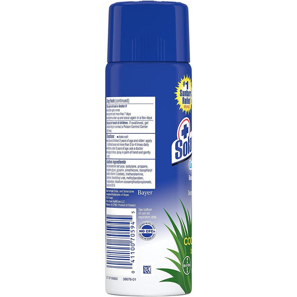 Solarcaine Cool Aloe Burn Relief Spray with Lidocaine, 6 Ounce