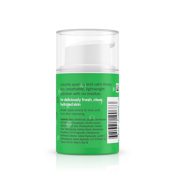 Clean & Clear Hydrating Watermelon Gel Facial Moisturizer, Oil-Free Daily Face Gel Cream to Quench & Refresh Dry Skin, Lightweight & No-Shine, 1.7 oz