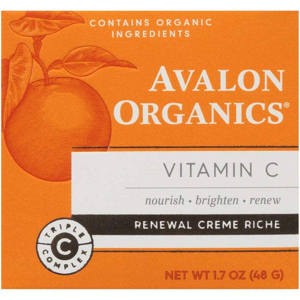 Avalon Organics Renewal Crème Riche with Vitamin C, 1.7 Oz