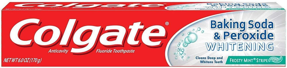 Colgate Baking Soda & Peroxide Whitening Toothpaste Frosty Mint Stripe, 6 Ounce (Pack of 1)